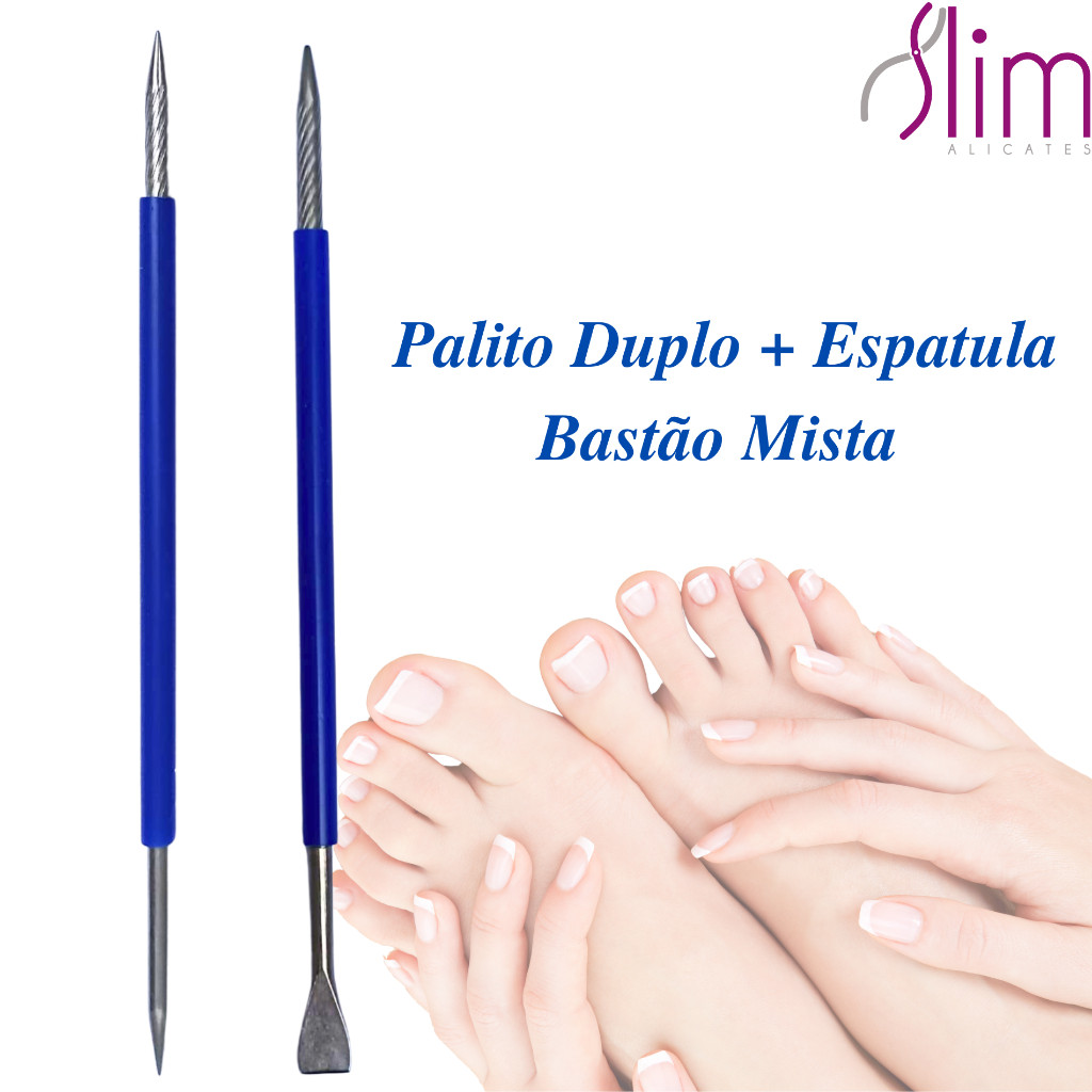 Palito duplo 105 + Espátula mista 104 AZUL - SLIM MANICURE PODOLOGIA em Oferta na Shopee