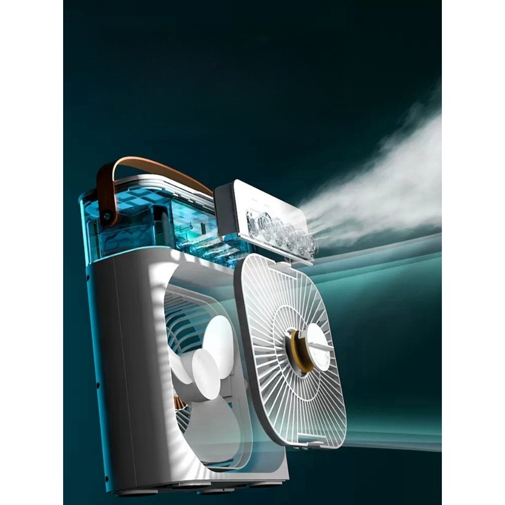 Refrigerador De Ar Ventilador Umidificador Portátil Com Led Reservatório De Água Led Tipo C USB