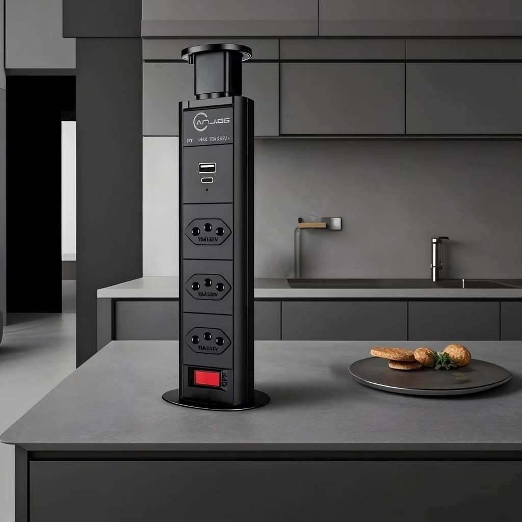 Torre Tomada Embutir Retrátil Mesa Multiplug Usb Tipo-c Bivolt