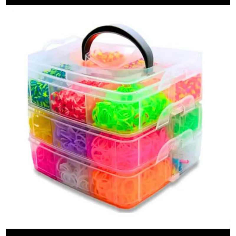 3000Elasticos Loom Bands Clips Pulseira Cores Sortidas