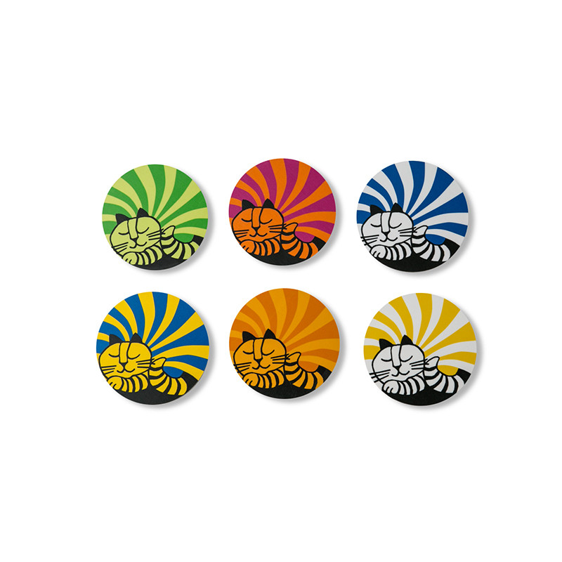 Suécia embalagem Original importada Opto design artesanal bétula chá Coaster almofadas de isolamento térmico 6 peças Ruf