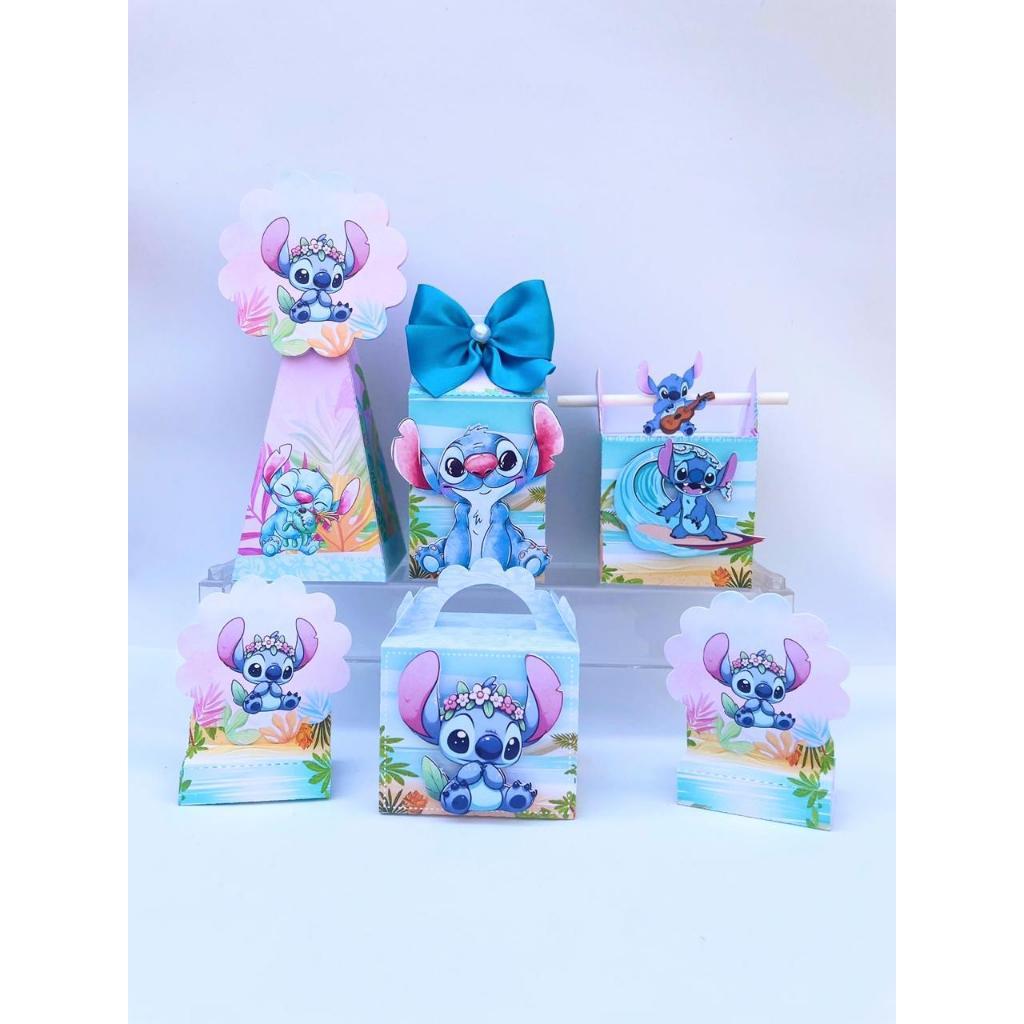 Kit Festa Infantil Stitch Pegue e Monte Lembrancinhas - Aniversário - Caixinhas Personalizadas - Papelaria Personalizada