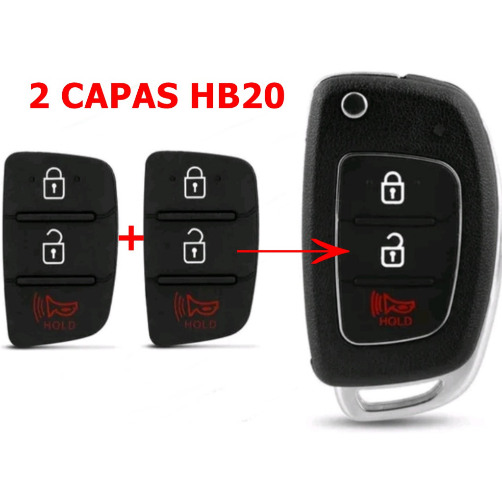 DUAS 2 CAPAS CHAVE HYUNDAI HB20/HB20S CONTROLE TELECOMANDO