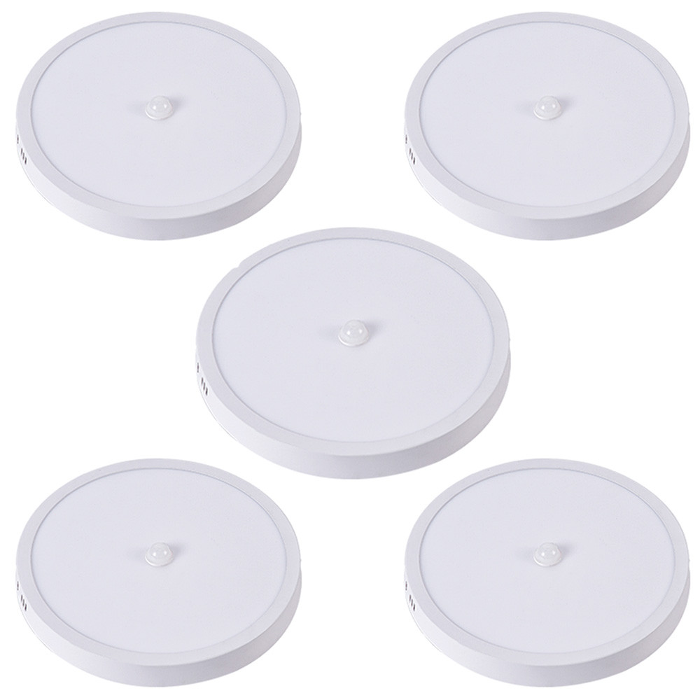Kit 5 Painel de LED Sobrepor Avant com Sensor de Presença 24W Luz Branca Iluminação Geral