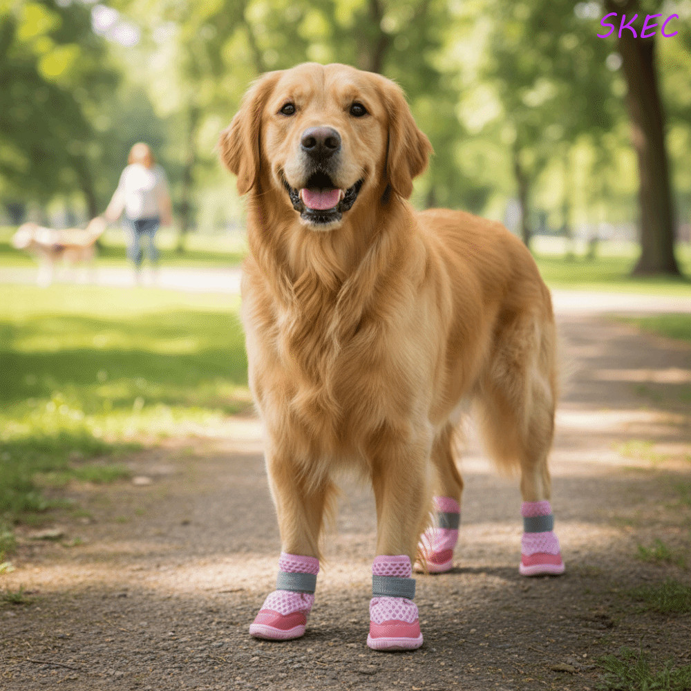 SKEC 4 Unidades/Conjunto Botas Antiderrapantes Para Cães , Sapatos De Malha Respiráveis Resistentes Ao Desgaste Tênis Re