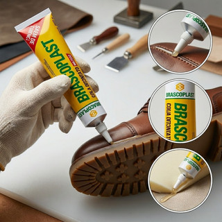 Cola de Sapateiro Brascoplast 75g Sem Toluol Resistente à Água Contato Couro e Borracha