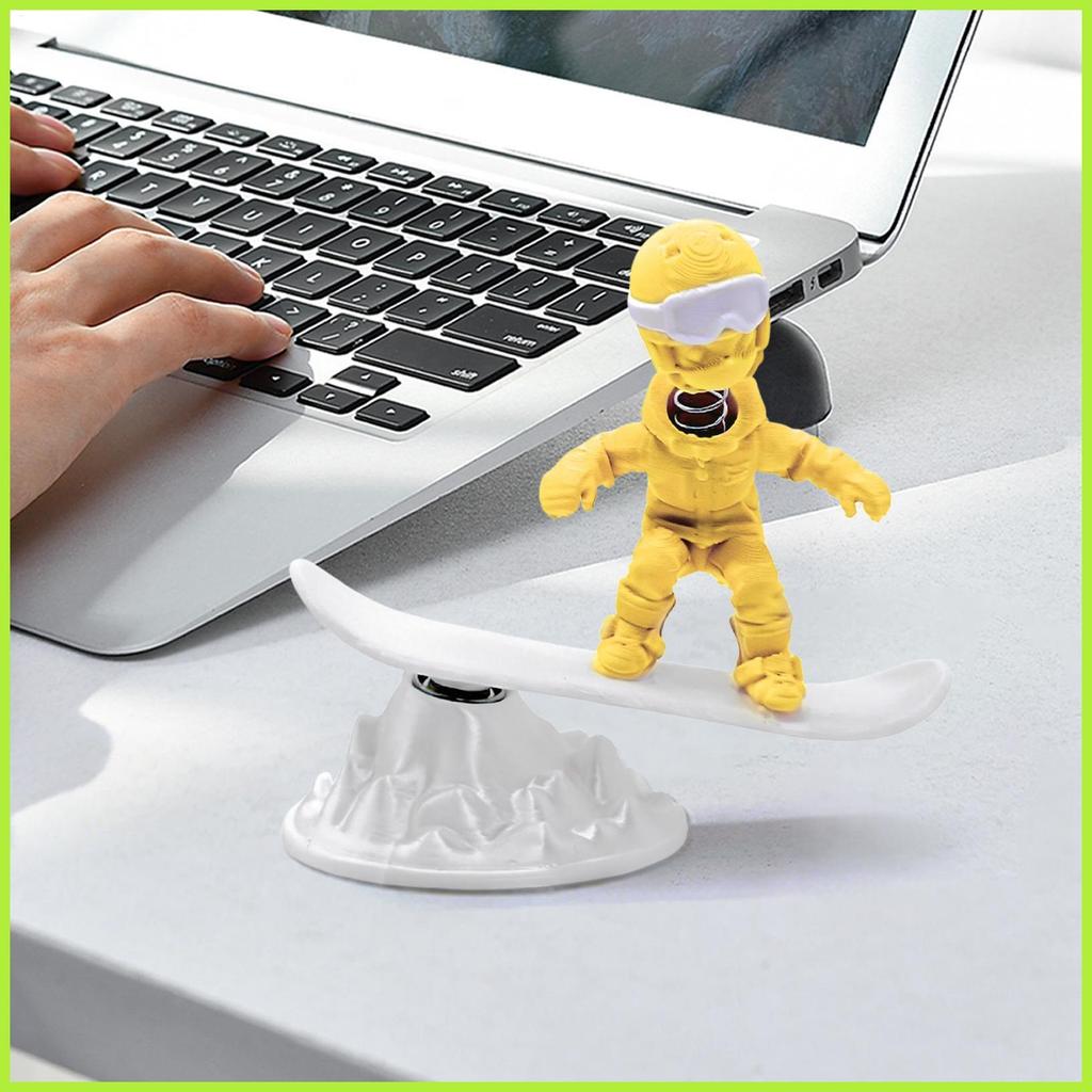 Acessórios De Painel 3D Impresso Estatuetas Engraçadas Esqui Homem Decorações Automotivas Interior Para Caminhão Automot