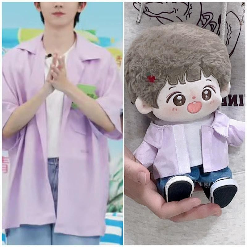 Novo estilo de desconto Ma Jiaqi mesmo estilo roupas de bebê 20cm camisa roxa bonito na moda juventude algodão boneca ro
