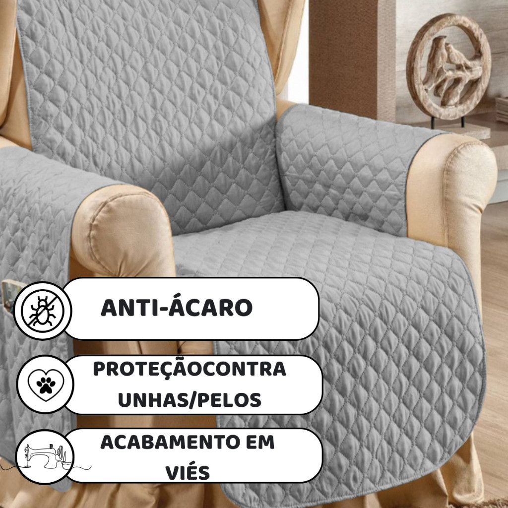 Capa de Sofá 1 Lugar Para Poltrona Retrátil e Reclinável - Premium Matelada