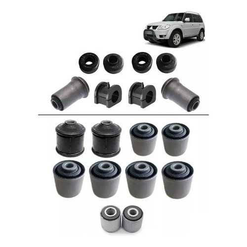 Kit 18 Bucha Suspensão Dianteira + Traseira Pajero Tr4 Io