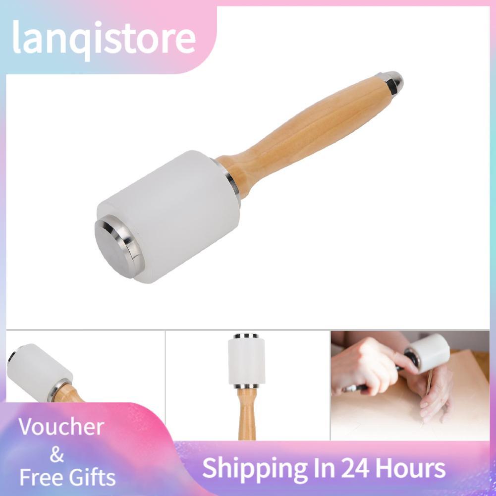 Lanqistore Martelo de escultura em couro de 8,3 polegadas Nylon Malho artesanal vertical com cabo de madeira