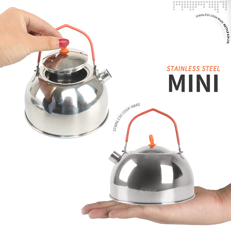 Ao ar livre 304 chaleira de aço inoxidável Mini chaleira acampamento piquenique montanhismo pesca cafeteira portátil bul