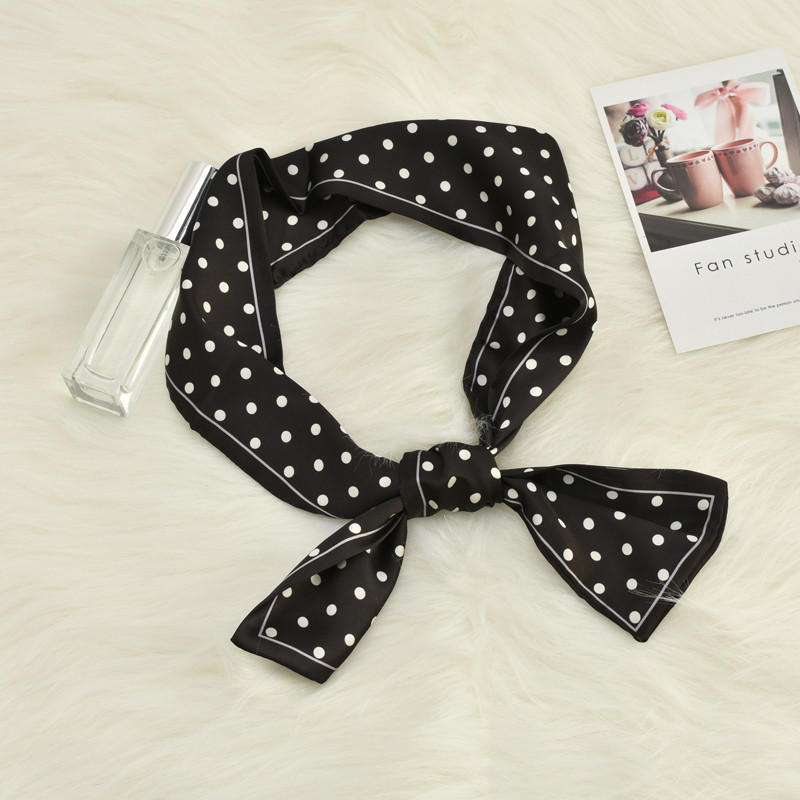 Faixa de cabelo lenço de seda novo estilo All-Match moda pequeno cachecol feminino na moda versão coreana cachecol decor
