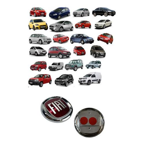 Emblema Grade Fiat Punto Linea Stilo Idea Doblo Uno Vivace 9,5cm Vermelho