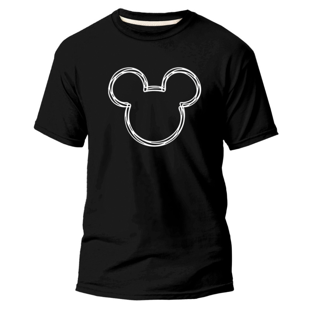 Camiseta Adulto Mickey tracos minimalista modelo novo 100% Algodão