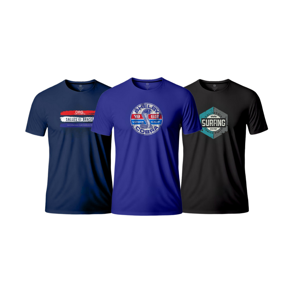 Kit 3 Camisetas Plus Size Masculina Camisa Blusa 100% Algodão 30.1 G1 ao G9