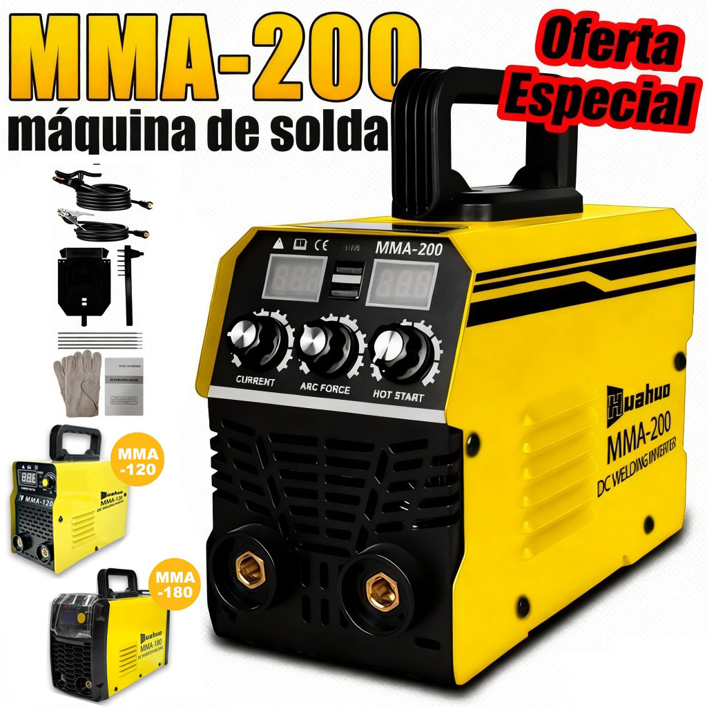 Máquina De Solda Inversora MMA-200 220V/110V Tecnologia IGBT Display Digital Ferramenta De Soldagem Portátil Automática.