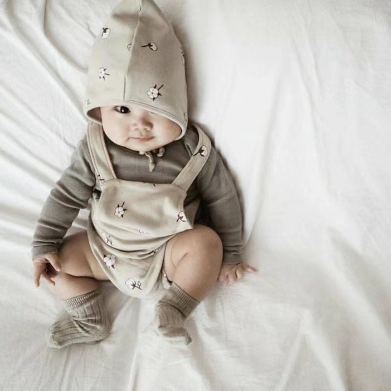 Cacau mãe bebê bonito macacão suspensórios estilingue roupas All-Match recém-nascido outono bebê cem dias foto mês cheio