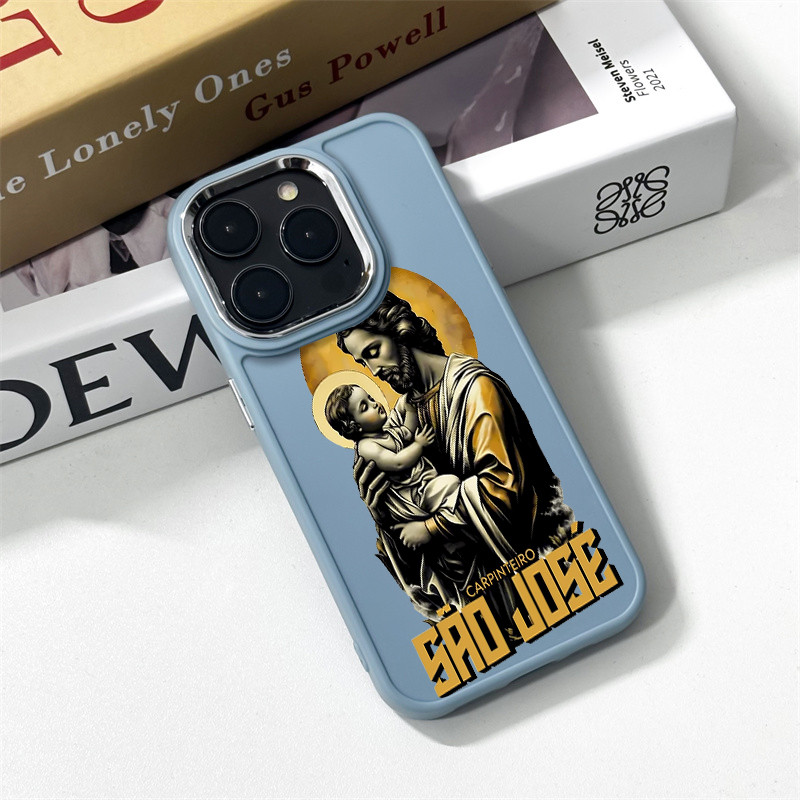 Capinha de celular São José e o Santo Menino para iPhone 11 12 13 15 14 16 17 Pro Max Xr Xs Max 16 Plus capa