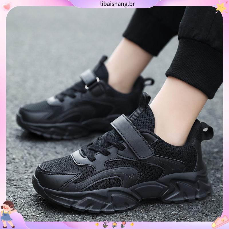 tênis infantil masculino kit tênis infantil masculino Pullback lobo das crianças sapatinhos pretos meninos tênis preto