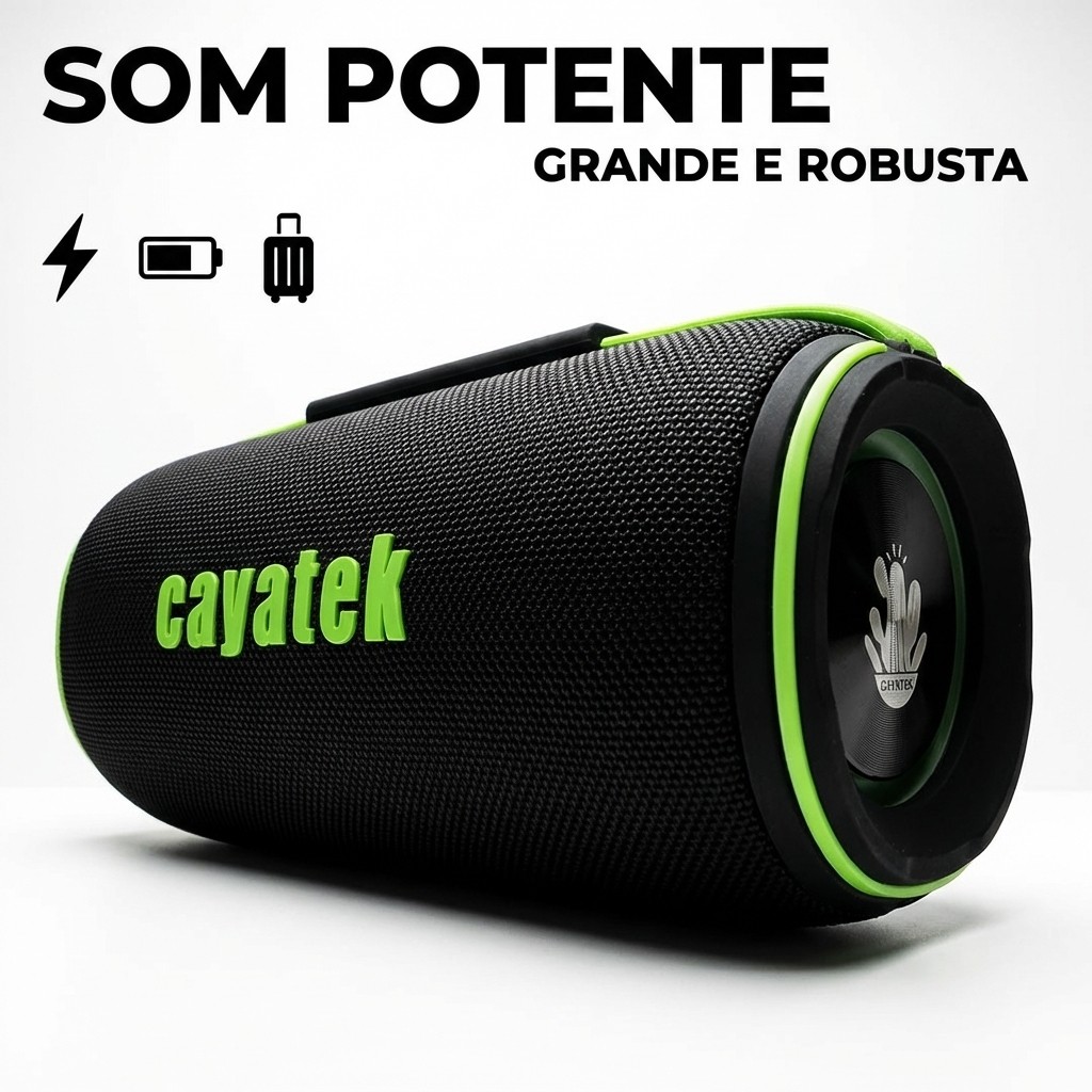 Caixa de Som Bluetooth 150W RMS Potente Grande Grave Forte RGB IPX6 Som Alto Portátil Festa Bateria