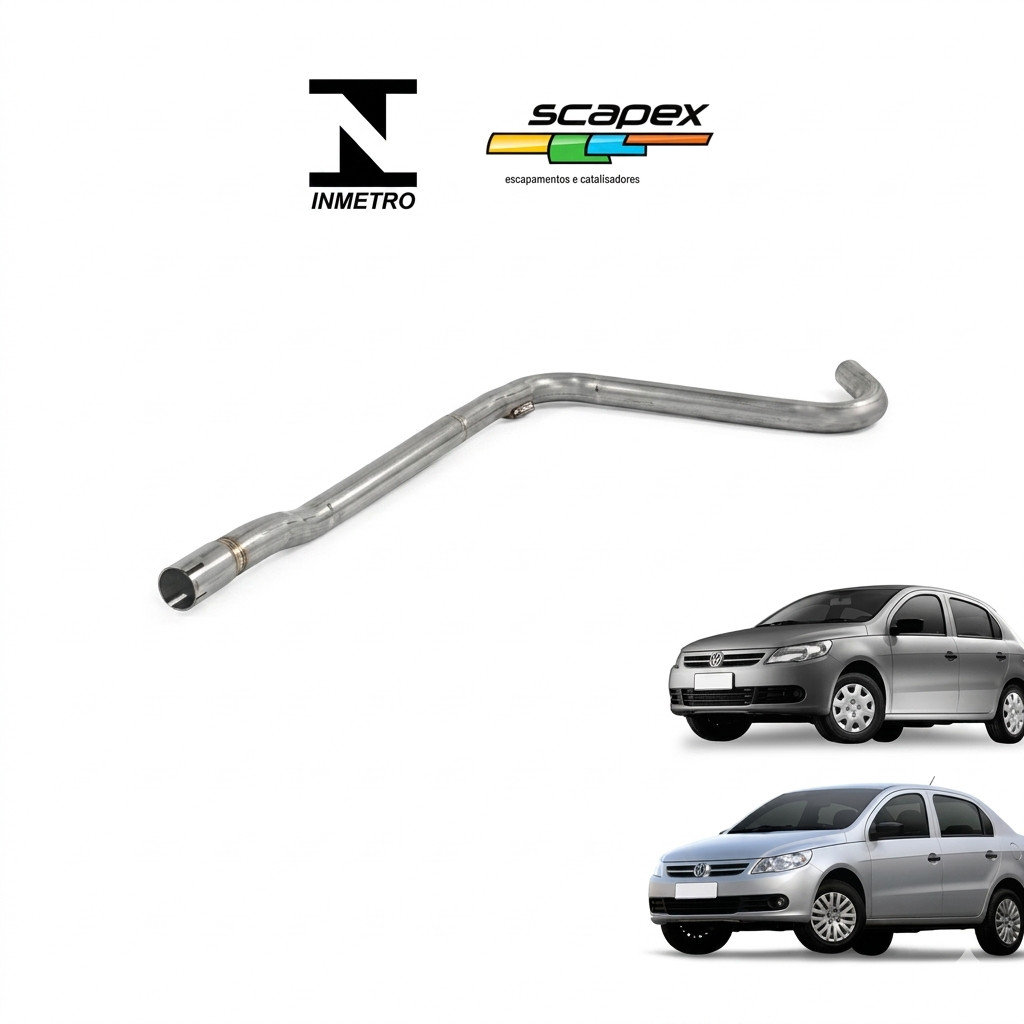 Silencioso Escapamento Tubo Intermediario Gol  e Voyage 1.0 8v G5 2009 a 2012 Homologado INMETRO