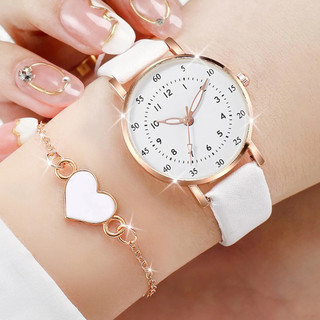 RELÓGIO PINK CORAÇÃO FEMININO E ELEGANTE, KIT RELÓGIO - COLAR - PULSEIRA - BRINCOS - Elegance White Hearts
