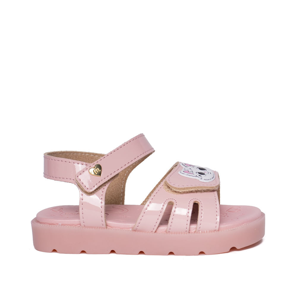 Sandália Infantil Molekinha Bebê Cat com Led Rosa