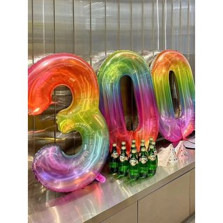 Balão número de cor gelatinosa, decoração de aniversário infantil, decoração de cena, suprimentos para festa de bebê, ta