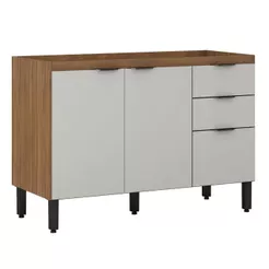 Balcão Cozinha 120cm 2 Portas com Tampo Firenze Demóbile