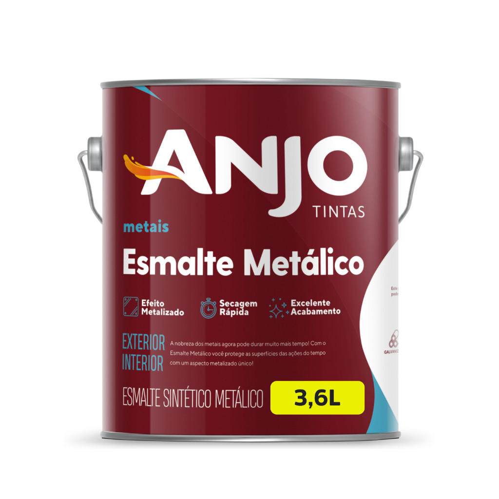 Tinta Ouro Antigo Esmalte Sintetico Metalico Plus 3,6l Anjo