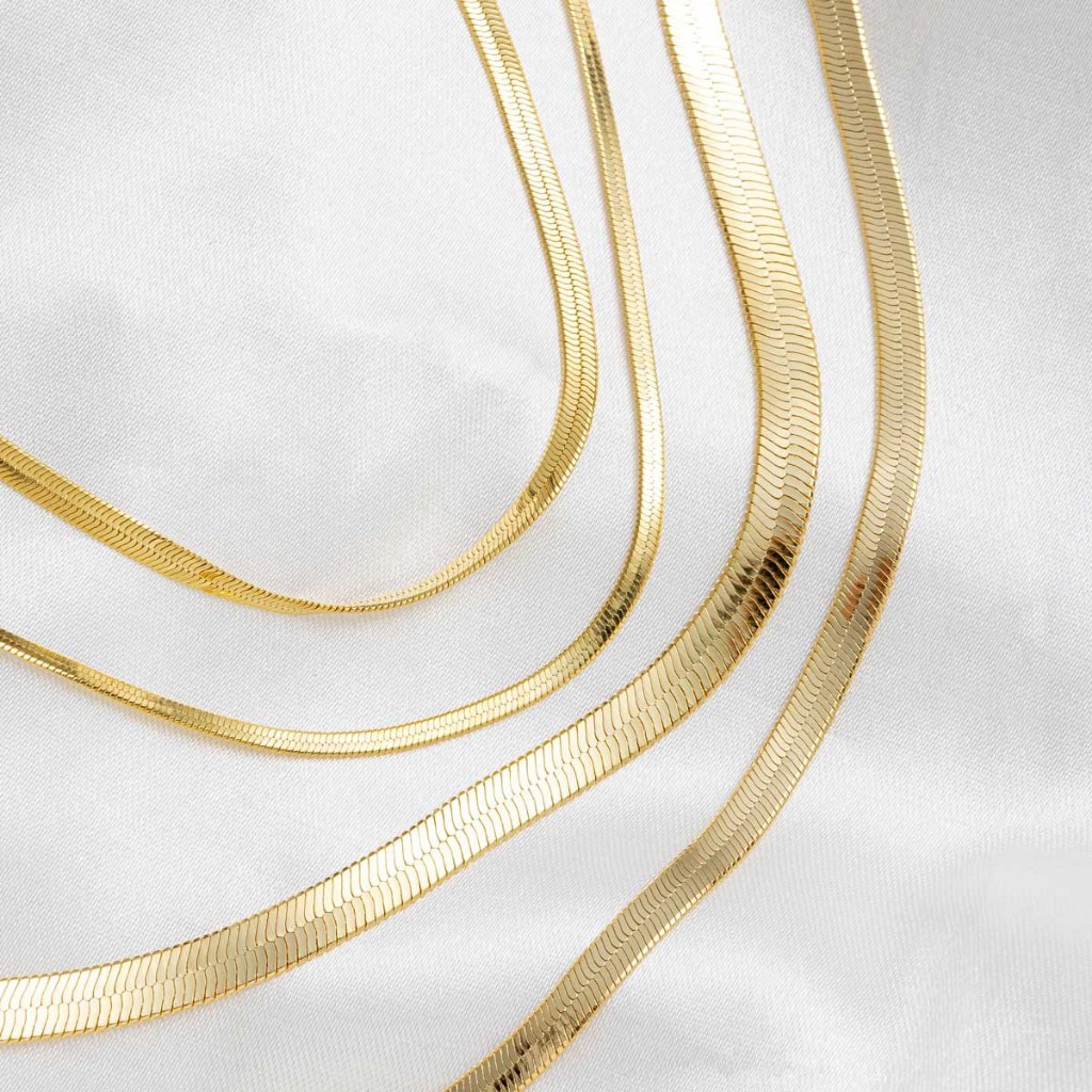 Colar Malha Fita Laminada Banhado a Ouro 18K - D France Semijoias