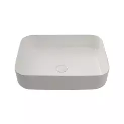 Cuba de Apoio Slim Retangular para Banheiro Louça Cerâmica 50,5x39,5cm Fluorita Pingoo - Branco