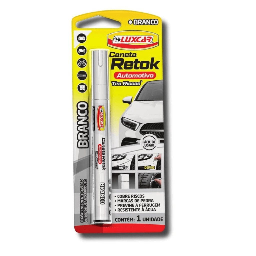 Caneta Tira Riscos Luxcar Para Carros Pneus Rodas Moveis Cor