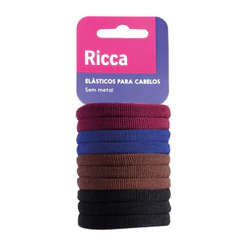 Elástico para Cabelo Ricca Médio Winter com 10 Unidades