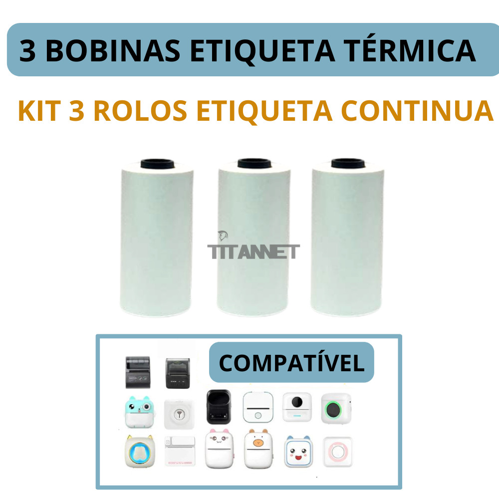 Rolo De Papel Adesivo 57* 30mm Mini Impressora Termica 3uni