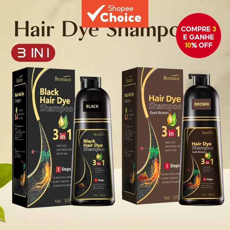  Uma tintura de cabelo preta à base de plantas que cobre os cabelos brancos sem danificar, espuma e não mancha o couro