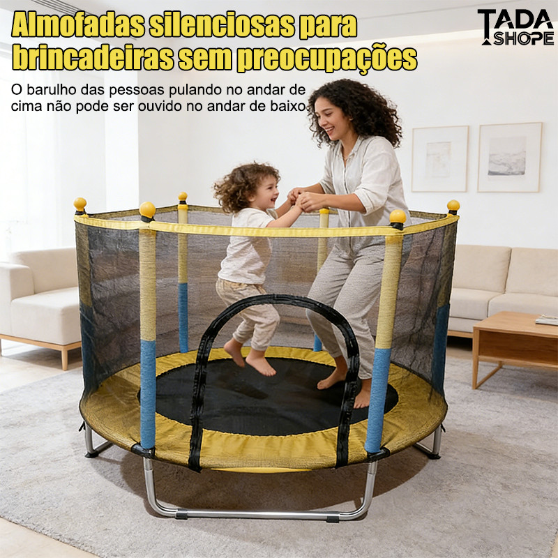 Cama Elástica 55” com Rede de Proteção – Trampolim Infantil e Adulto para Uso Interno e Externo até 120 kg  3+ TADASHOPE