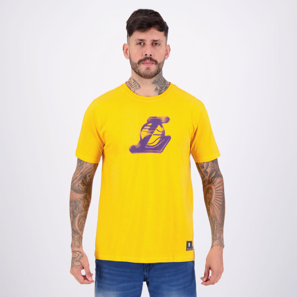 Camiseta NBA Los Angeles Lakers Spray Amarela