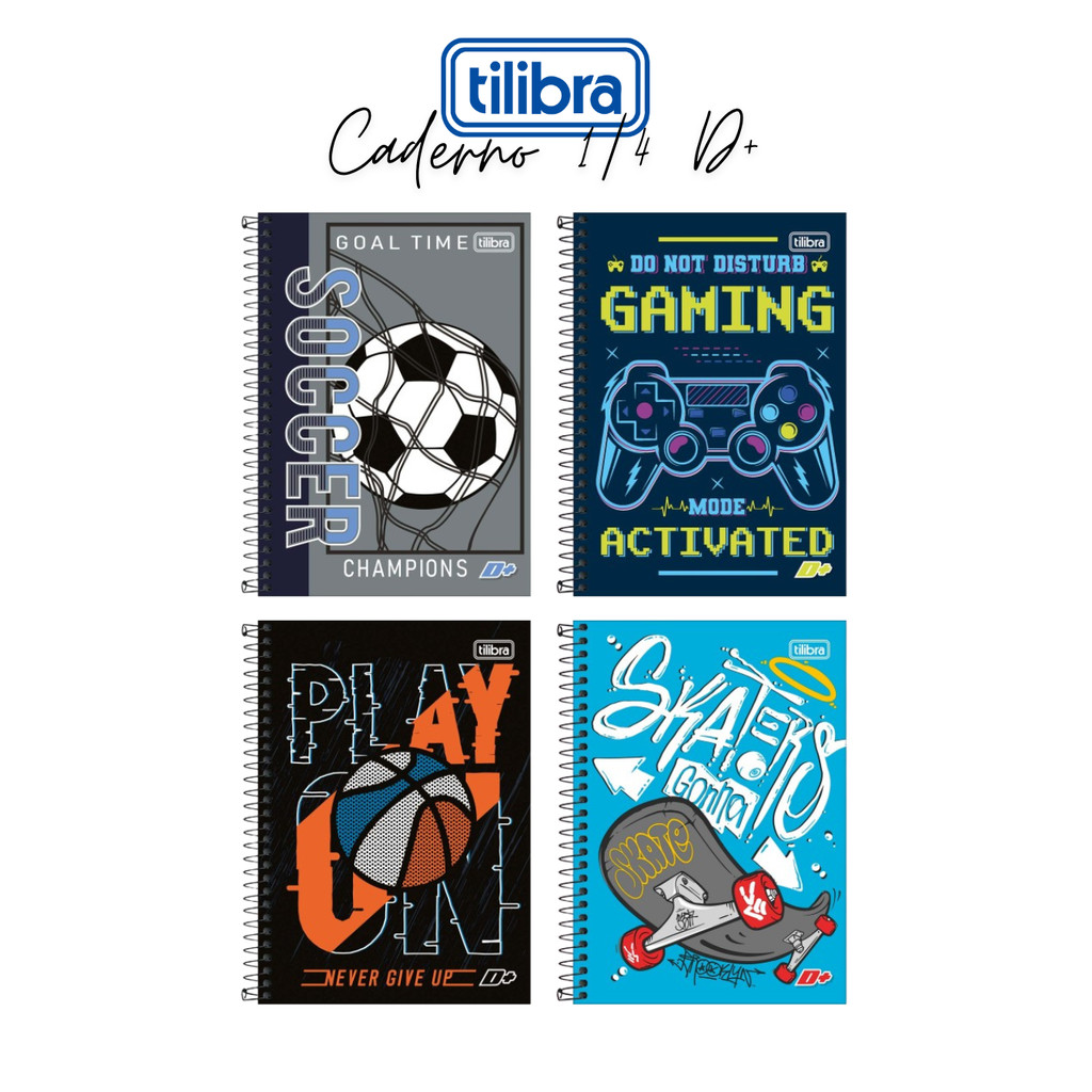 Caderneta Pequeno Espiral 1/4 D+ Masculino 96f Capa Dura 14 cm x 20 cm  - Tilibra em Oferta na Shopee