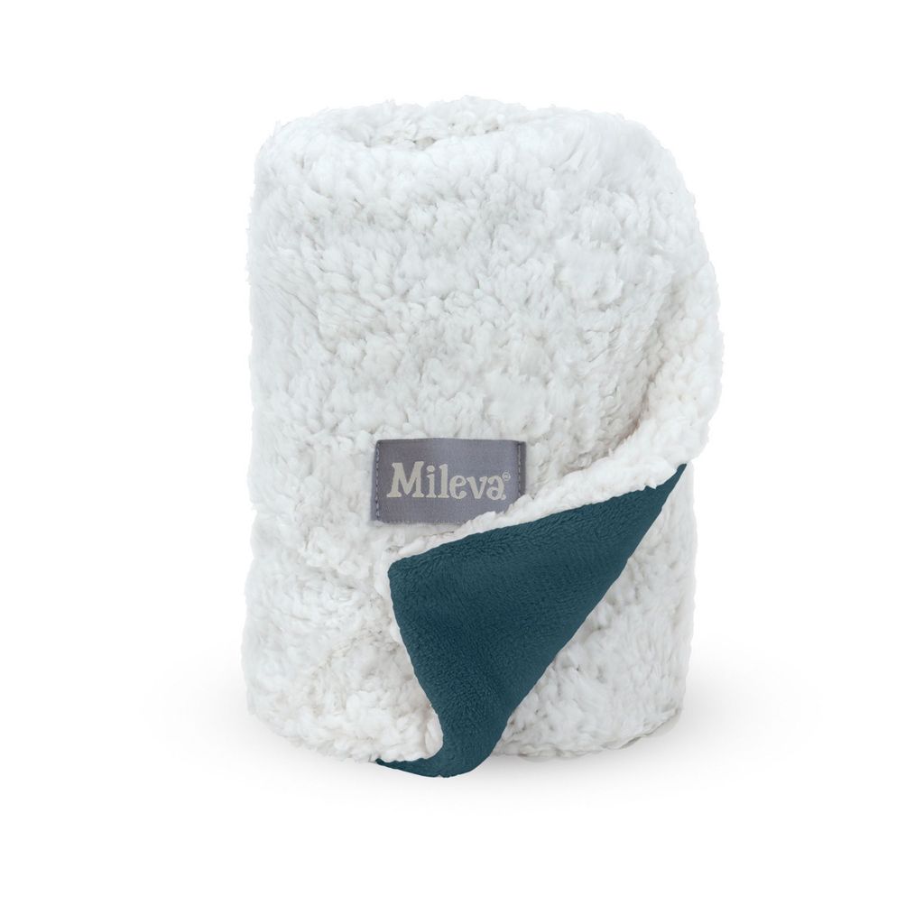 Manta cobertor Dupla Face 0,58X0,78CM Azul Aço Soft Fleece  e Sherpa Cão Gato ideal para filhotes e adultos