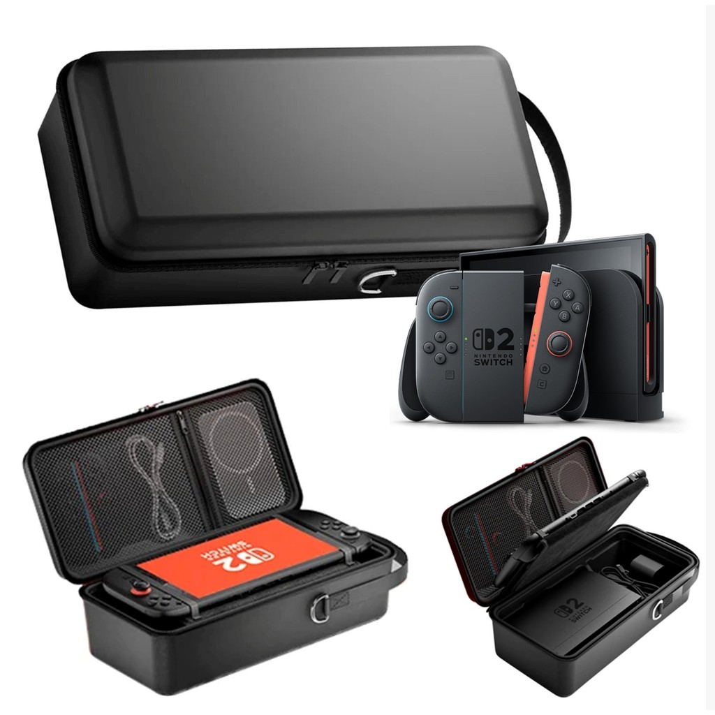 Maleta Bolsa Estojo Case Preta Rígida Protetora Viagem Para Nintendo Switch 2