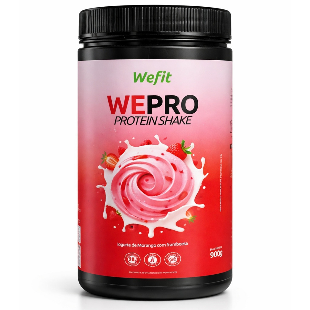 Whey Wepro Pote 900g Sabor Morango Com Framboesa Wefit