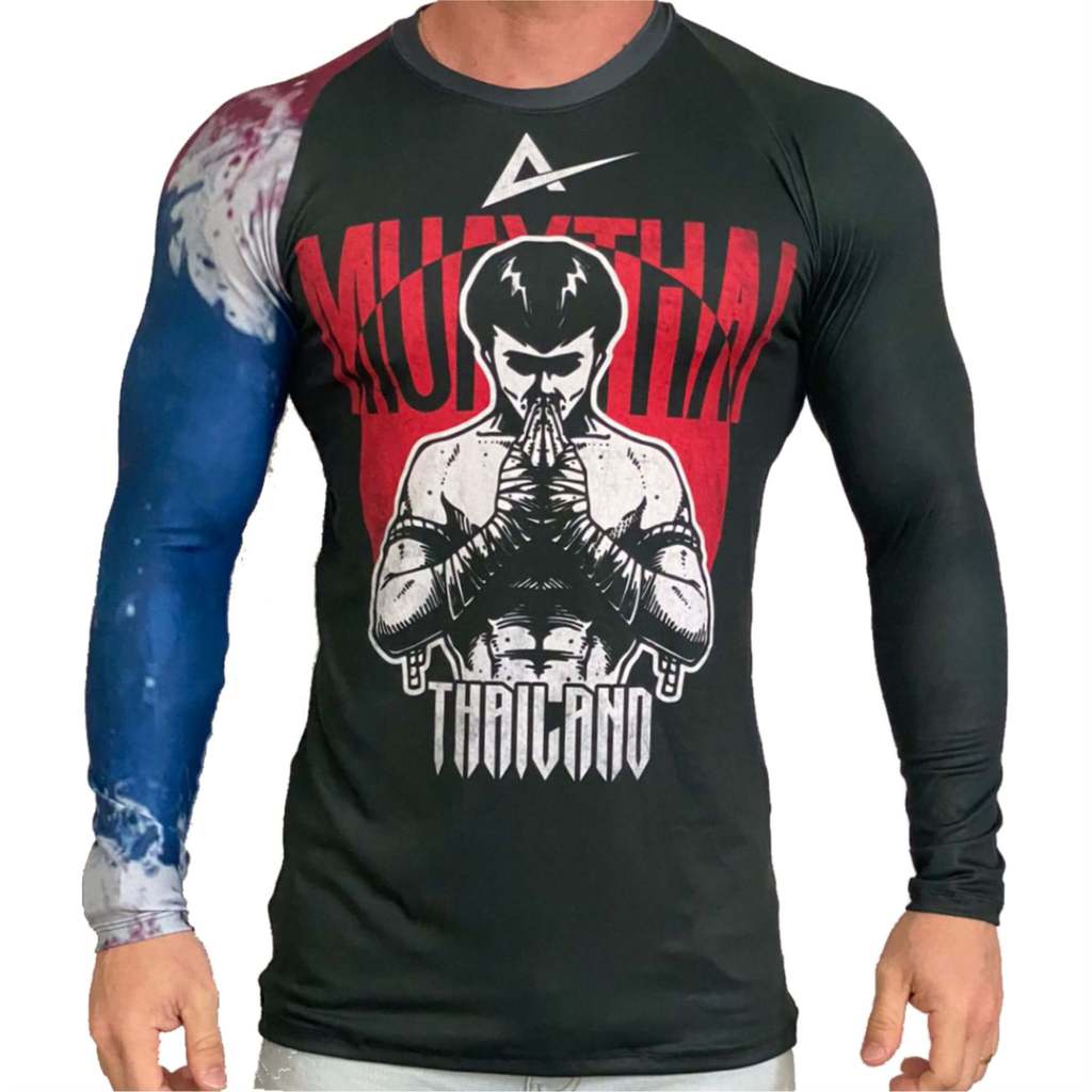 Blusa Compressão Masculina Muay Thai Thailano Manga Longa