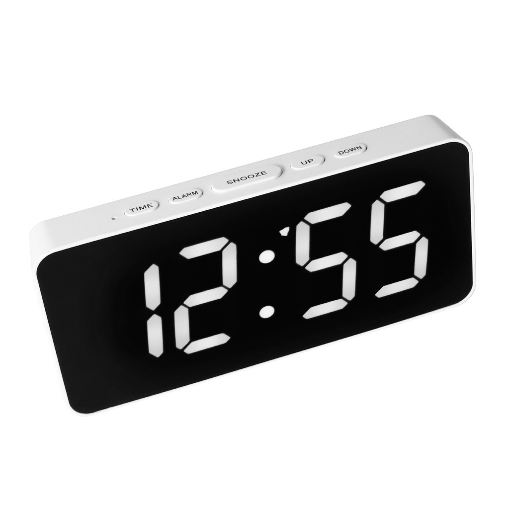 Relógio Despertador Digital LED Relógio Espelho Silencioso Relógio Eletrônico Luminoso Multi-Função Relógio Criativo Pre