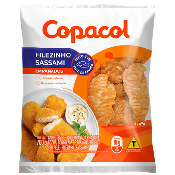 Copacol Filézinho de Frango Sassami Temperado e Empanado 700g