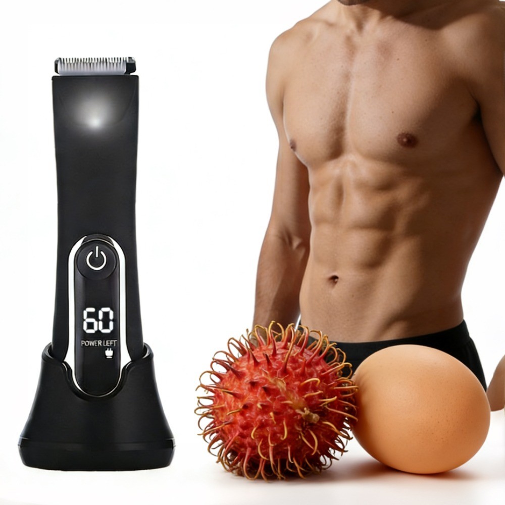 Máquina de Cortar Pelos com Luz LED e Suporte – Ideal para Virilha, Peito e Axilas