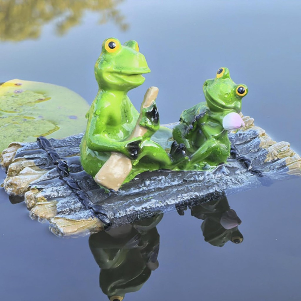 Decoração de Lagoa em Miniatura, Decoração de Lagoa com Sapo Flutuante, Decoração de Jardim Externo, Modelo de Sapo Verd