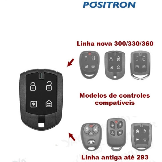 Controle Remoto Alarme Positron Pxn52 Flex 293/300/330/360 Ex Px Fx