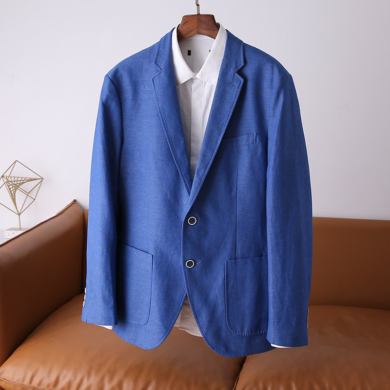 Original 499!Terno de linho masculino terno outono estilo fino único jaqueta ocidental topo primeira linha marca corte e